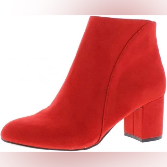 NWT INC International Concepts Red Lava Suede Close Toe Ankle Boots, Size 8 - Picture 6 of 12